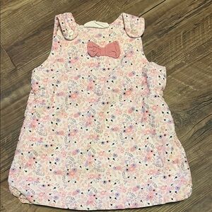 Vintage Baby Floral Sleeveless Dress with Bow